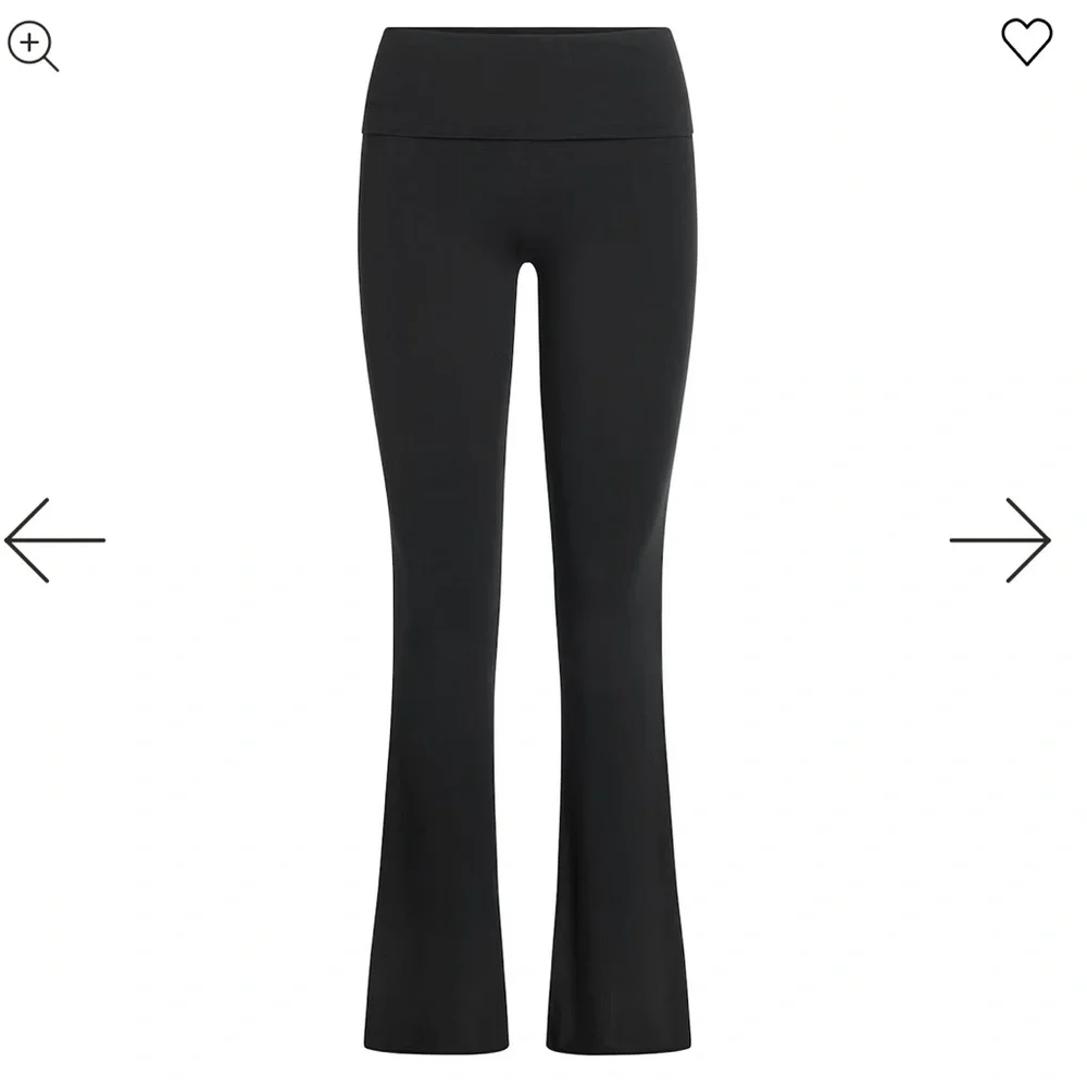 SKIMS Black Authentic Product Black Fold Over Pant Cotton Jersey Size Large NWT - Picture 4 of 10